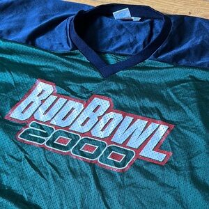 Vintage Budweiser Bud Bowl 2000 Green and Blue Jersey 2XL